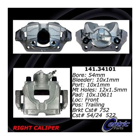 Centric Semi-Loaded Brake Caliper, Parts, 141.34101 141.34101